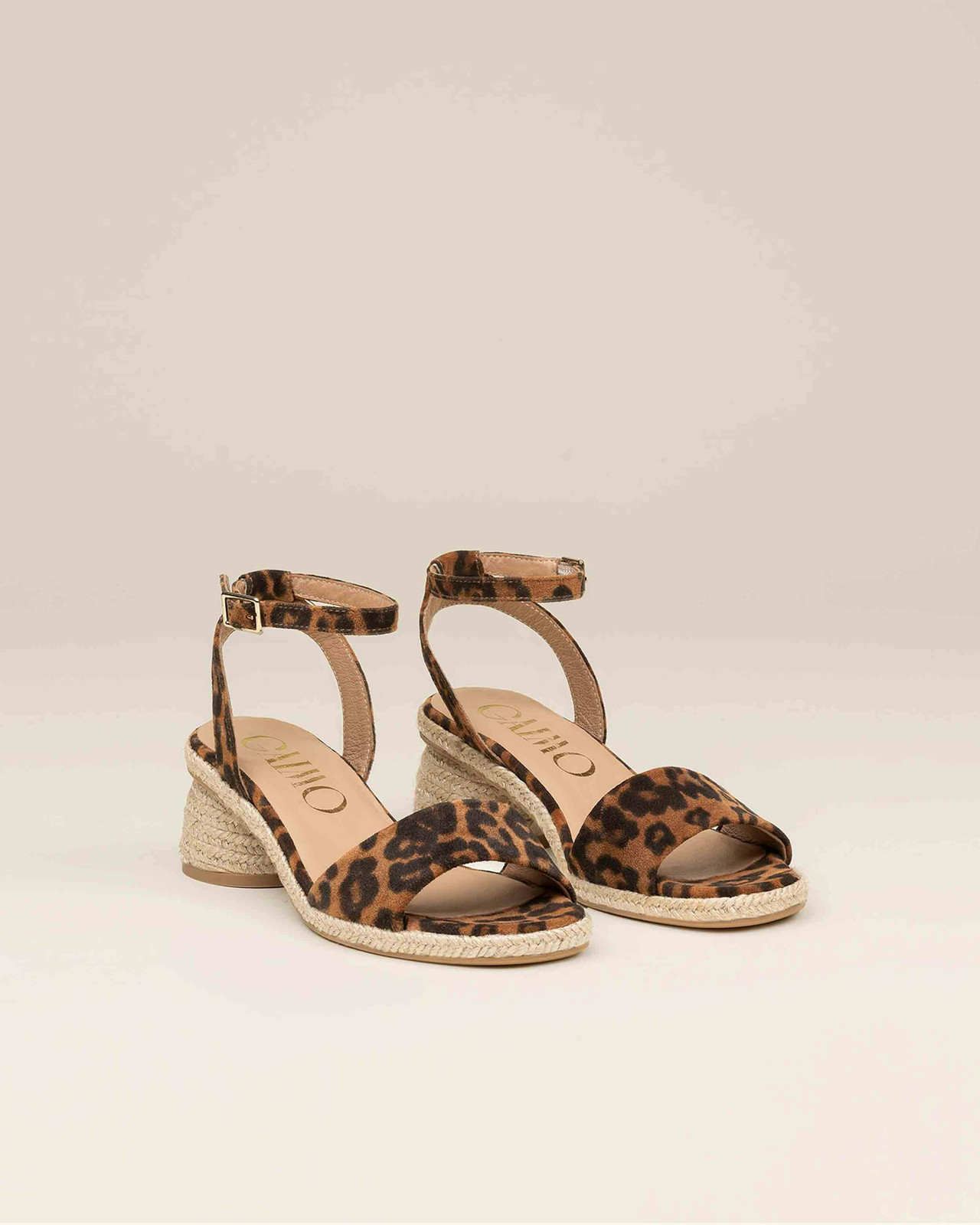 Gaimo Evony Leopardo 2 Brown Baby Sandalia de tacón Mujer estampado de leopardo