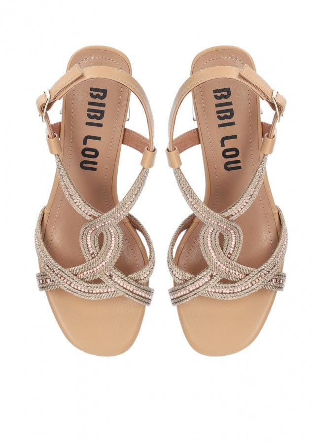 Bibi Lou Ayla Sandalia Tacón Bloque Mujer beige