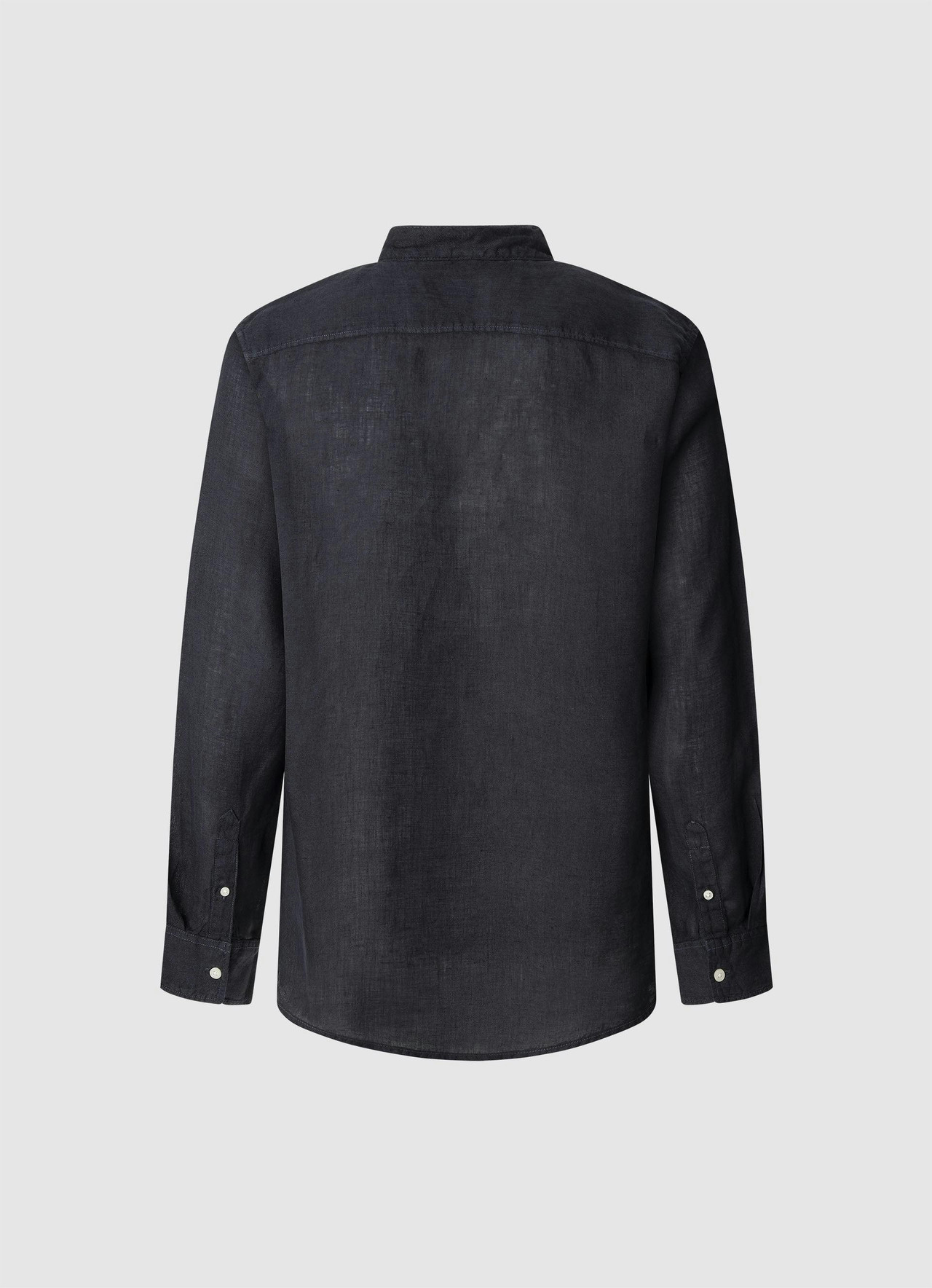 Astor mandarin collar shirt in linen-cotton