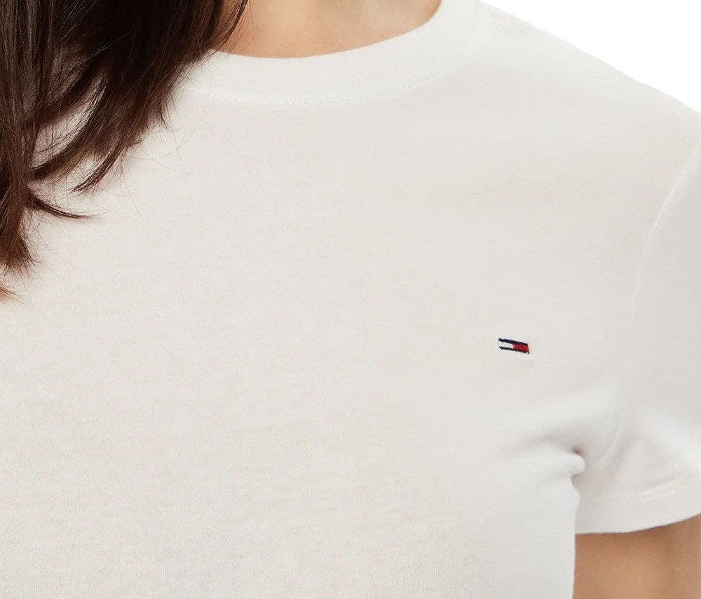 Tommy Jeans Slim C-Neck Tee Camiseta Mujer ecru