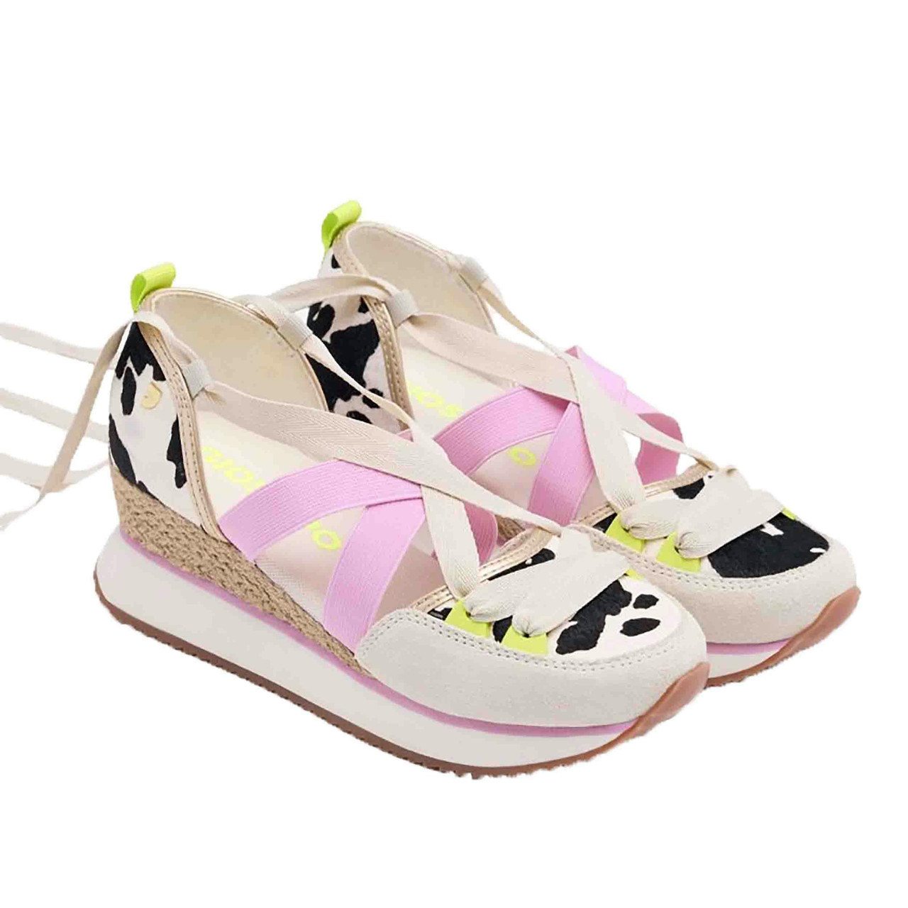 Ludlow wedge sandals leather animal print