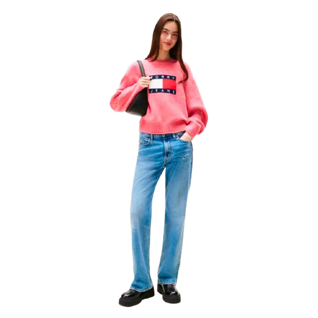 Sudadera melange con logo en el pecho