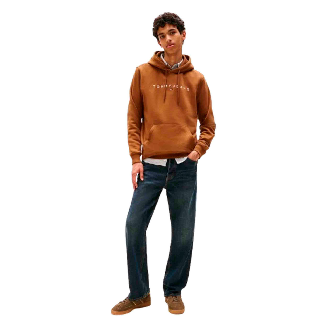 Sudadera regular de algodón con logo lineal