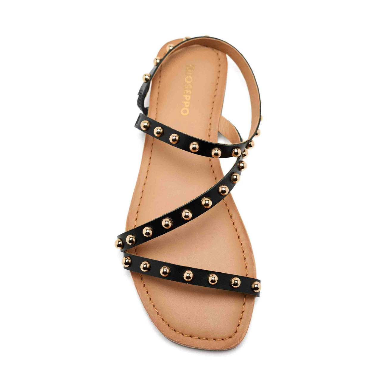 Sandalias Necedah en piel con tachuelas