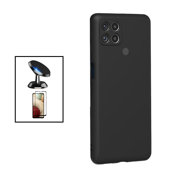 Kit: Protector de vidrio Full Cover 5D + Funda de silicona líquida + Soporte magnético para Xiaomi Redmi 9C
