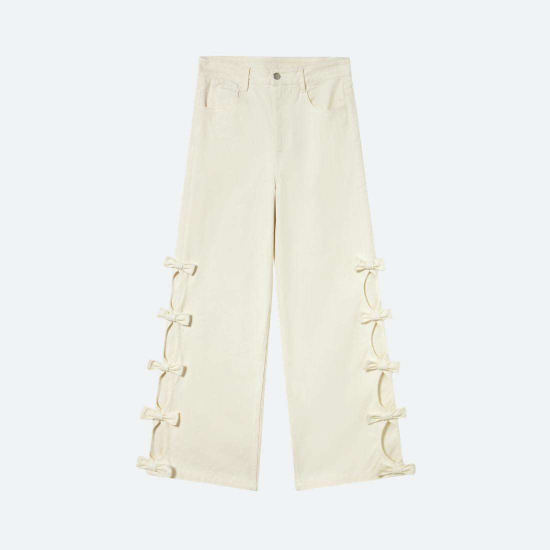 Denim trousers with bow details