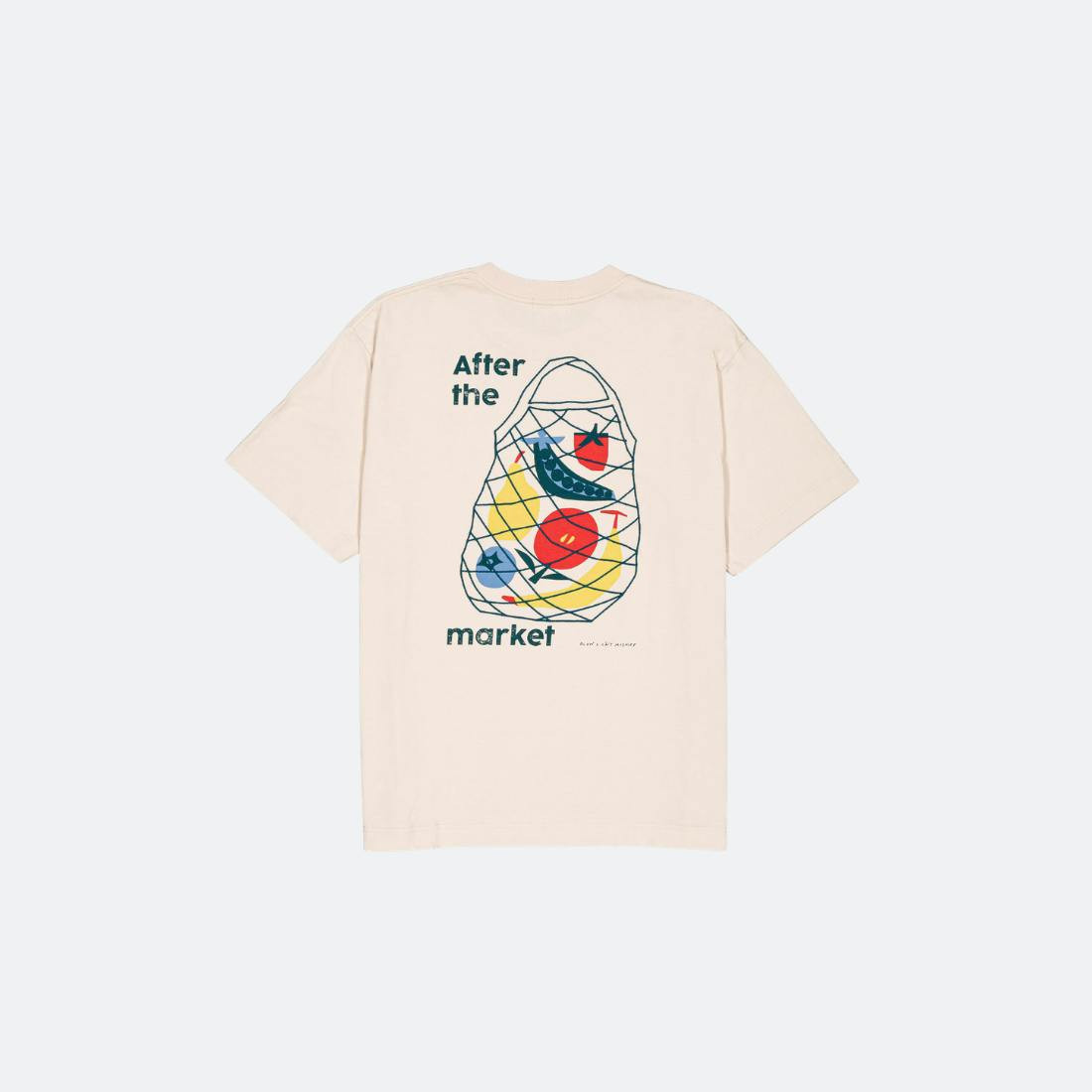 Camiseta holgada bordada y estampada de algodón orgánico