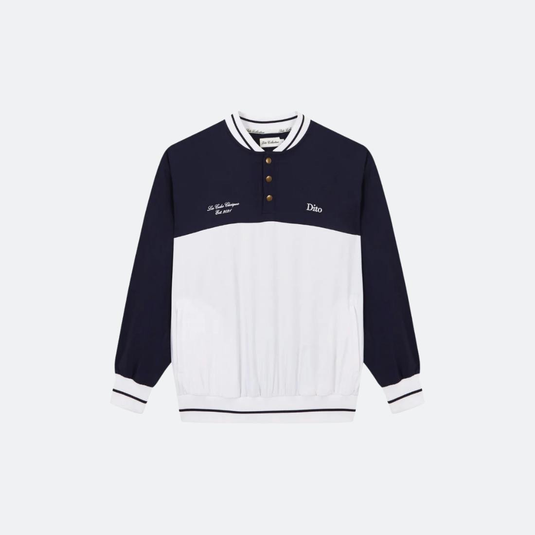 Chaqueta track retro en poliéster reciclado con bordado frontal