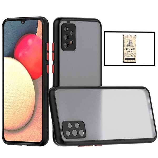 Funda antichoques con protección de cámara y CeramicGlass para Samsung Galaxy A52