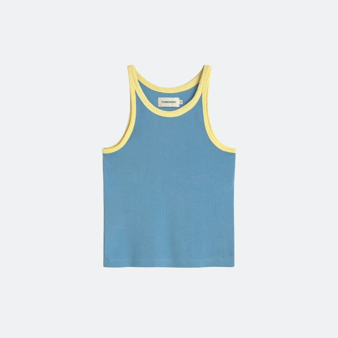 Top Harriet en algodón orgánico con contraste amarillo
