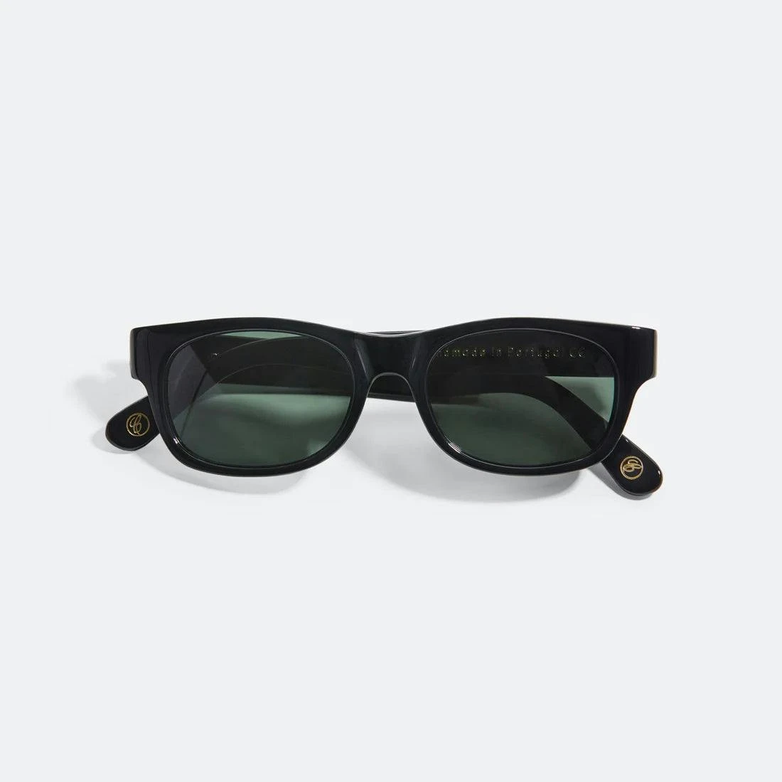 Gafas de sol Variações acetato soft-rectangular negro brillante con lentes verdes