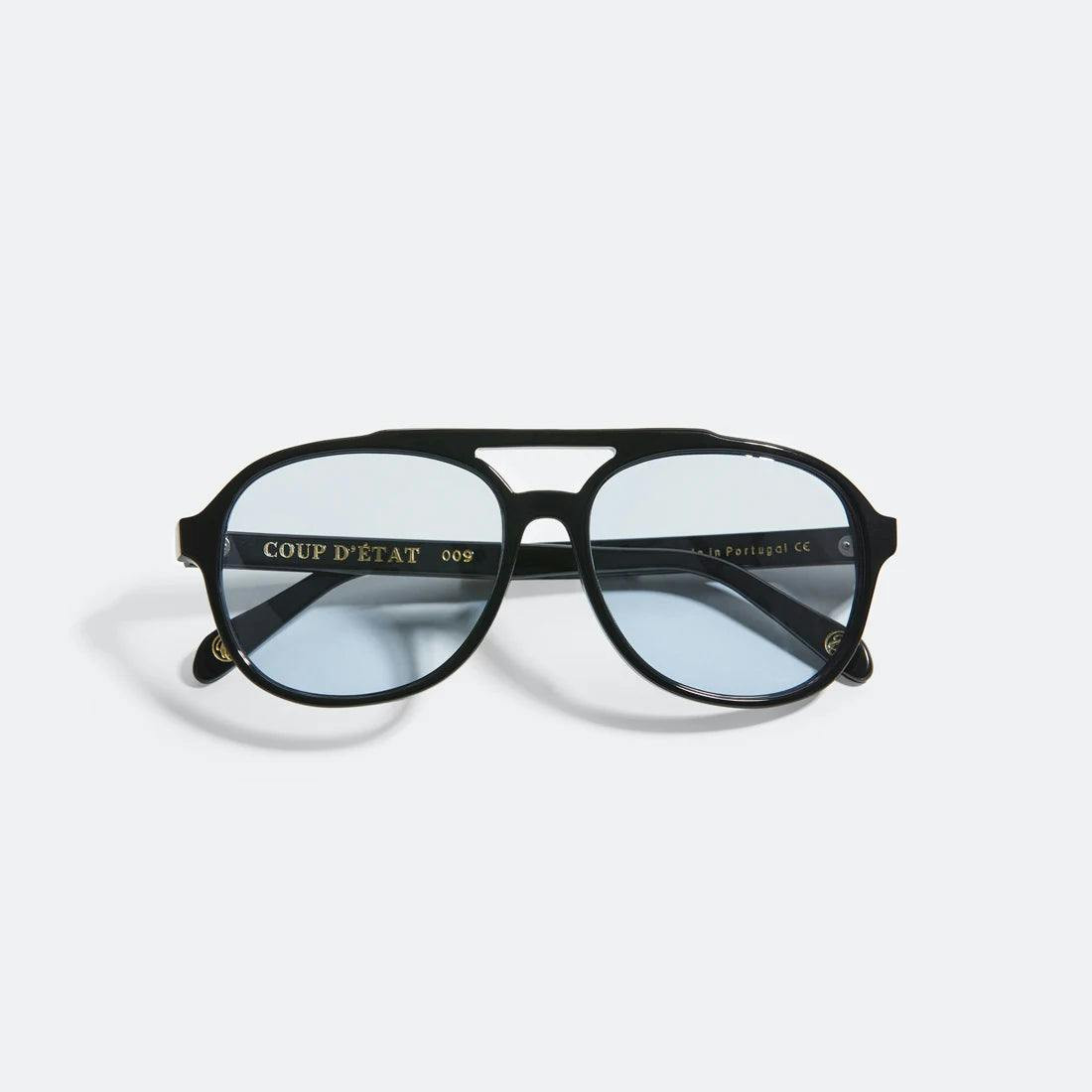 Soft-rectangular acetate sunglasses tortoiseshell with dark lenses