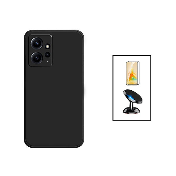 Kit protector vidrio templado Full Cover 5D + funda silicona líquida + soporte magnético de coche