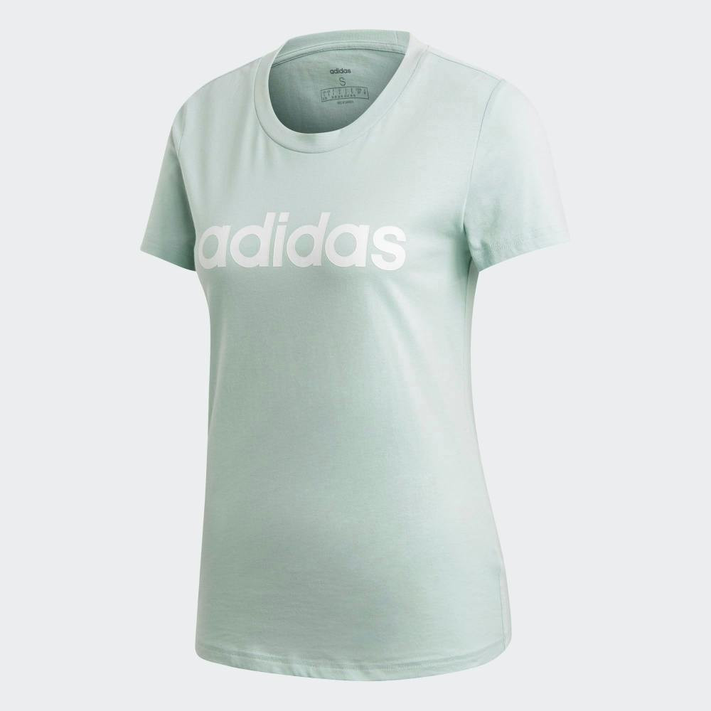 Slim women's cotton t-shirt green and white