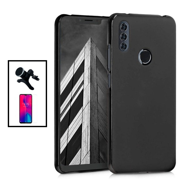 Kit: Full Cover 5D Tempered Glass + Liquid Silicone Case + Magnetic Car Mount