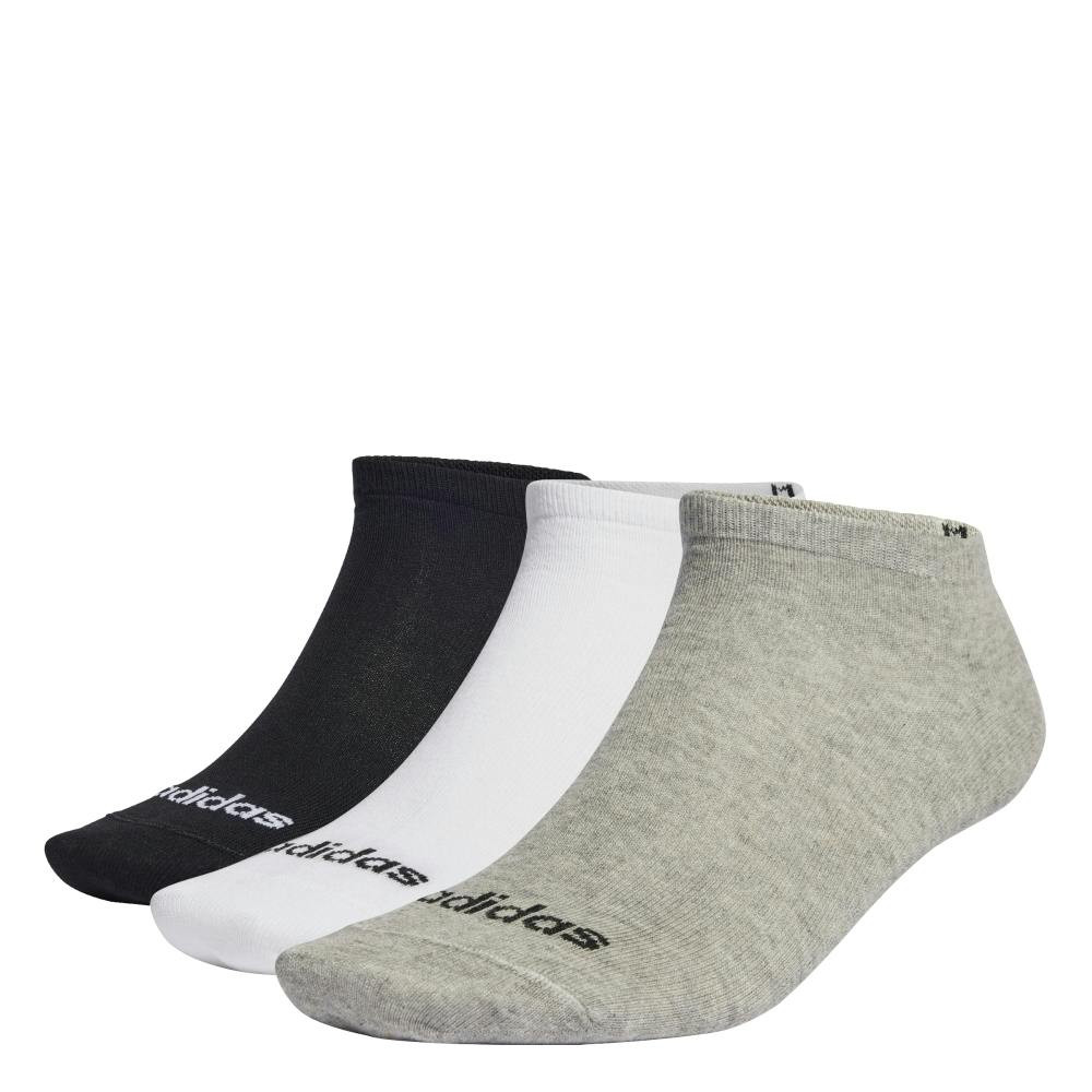 Pack de 3 calcetines de corte bajo algodón/poliéster blanco/negro/gris
