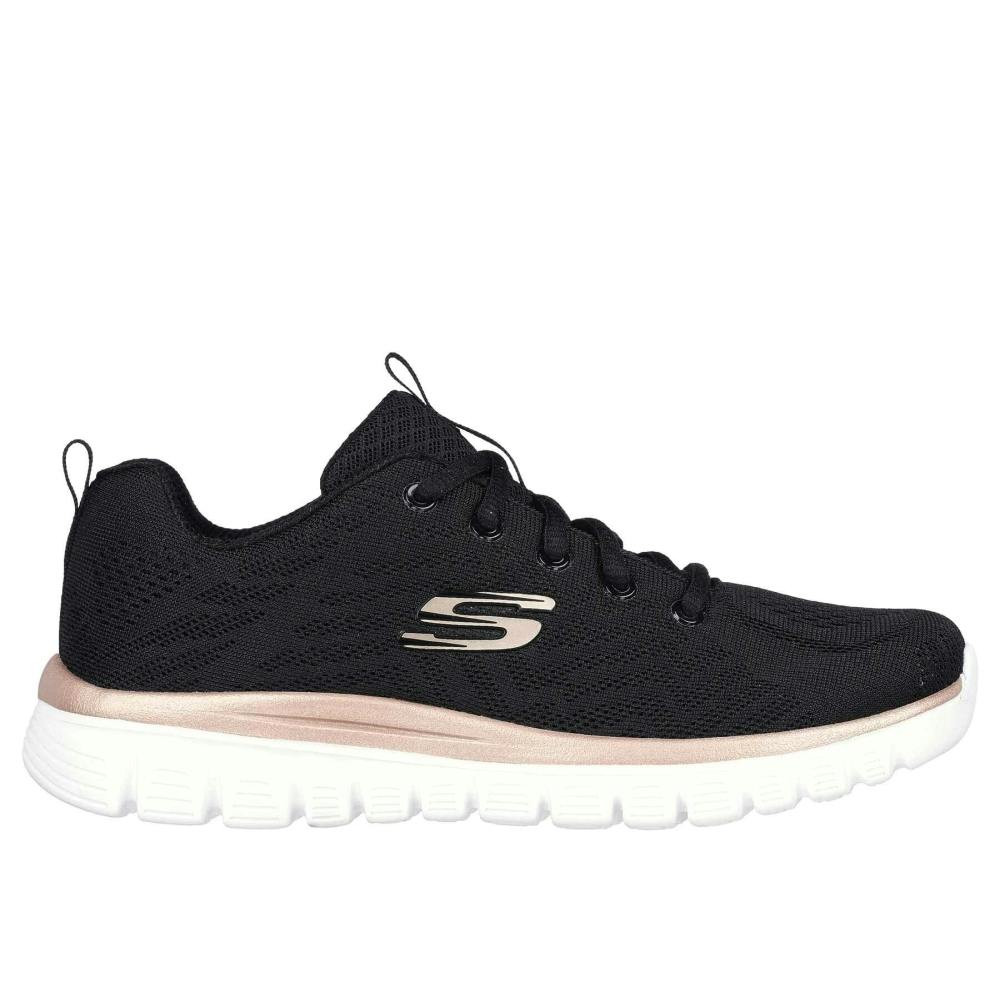 Zapatillas Get Connected tejido knit mesh negro dorado