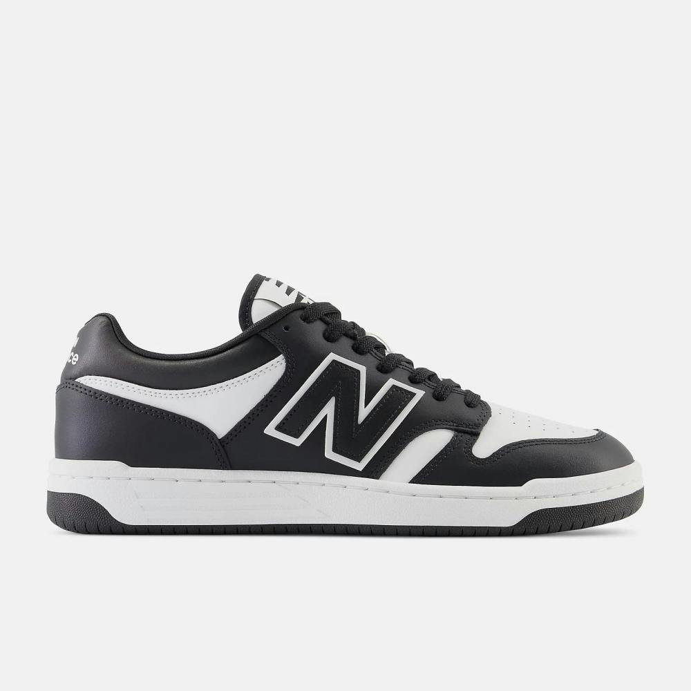 Zapatillas 480 piel y tejido blanco y negro