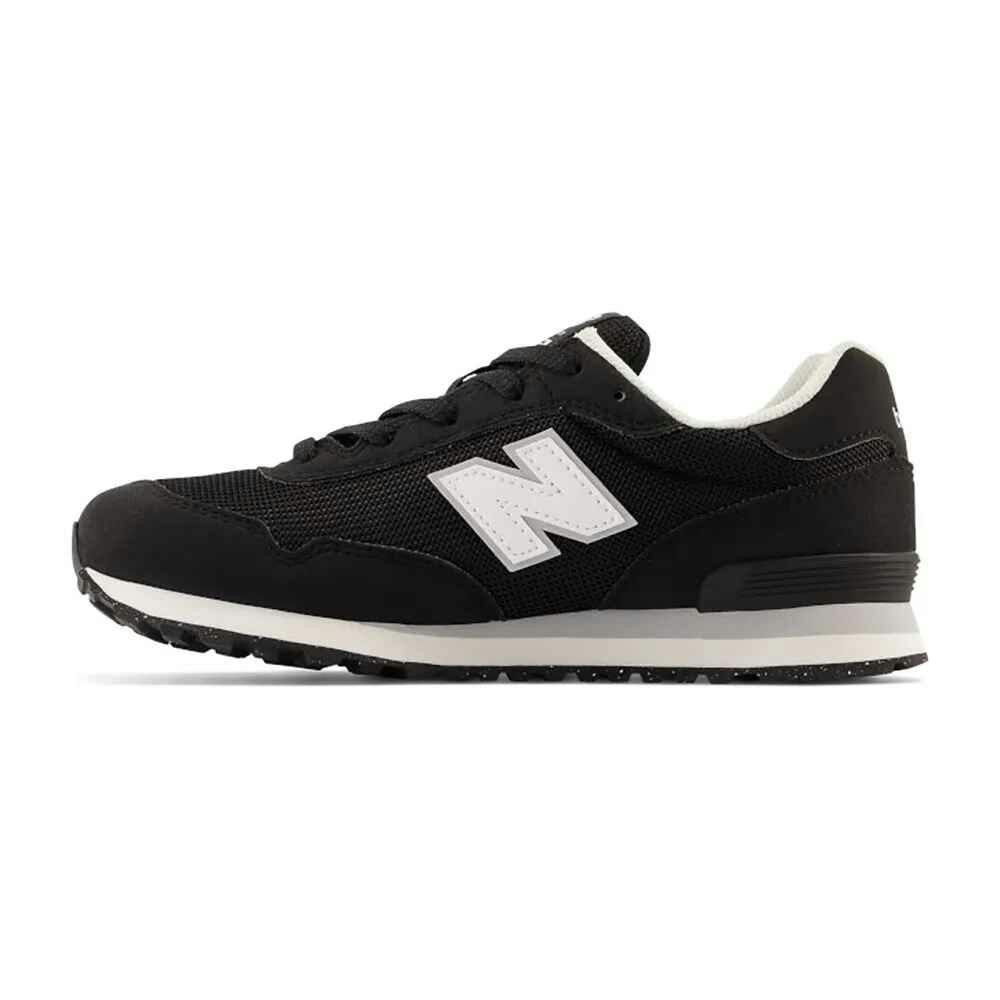 Zapatillas 515 piel sintética y malla negro blanco
