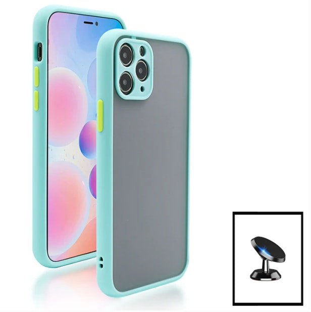 Translucent shockproof case with camera protection and magnetic car mount for iPhone 14