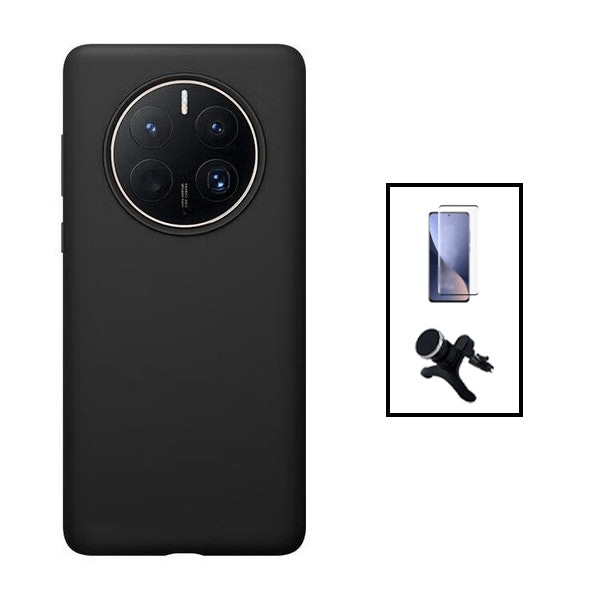 Glass Screen Protector Full Cover 5D, Liquid Silicone Case and Magnetic Car Mount for Huawei Mate 50