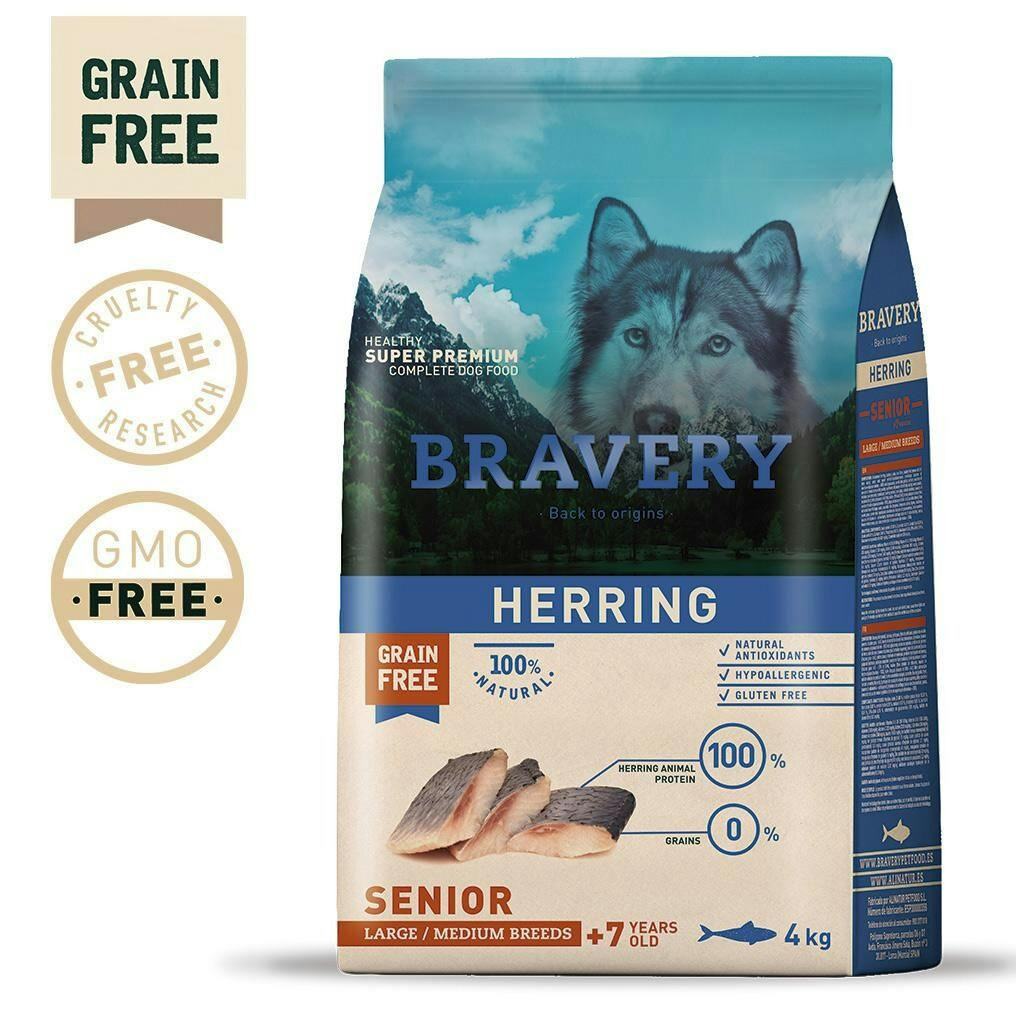Bravery Herring Adult Large/Medium (Senior) 4 Kg - BV10654
