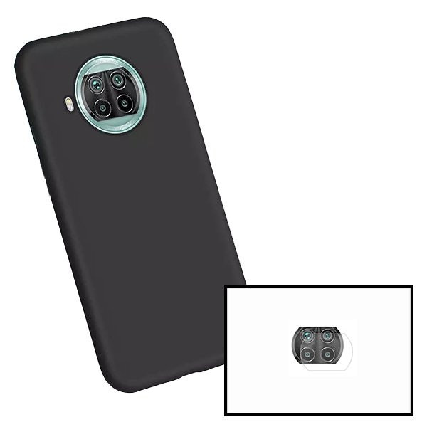 Funda de silicona líquida y película para cámara trasera para Redmi Note 9 Pro 5G