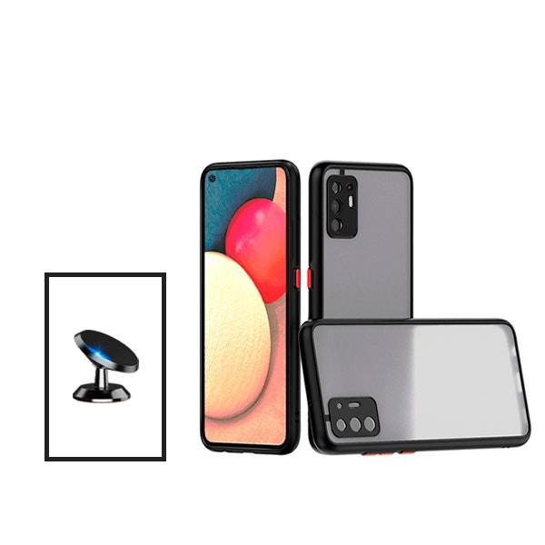 Funda antichoque translúcida con protección de cámara y soporte magnético para Oppo F19 Pro+ 5G