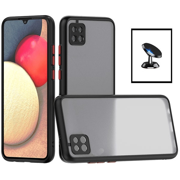 Translucent shockproof case and magnetic car mount for Samsung Galaxy A22 5G