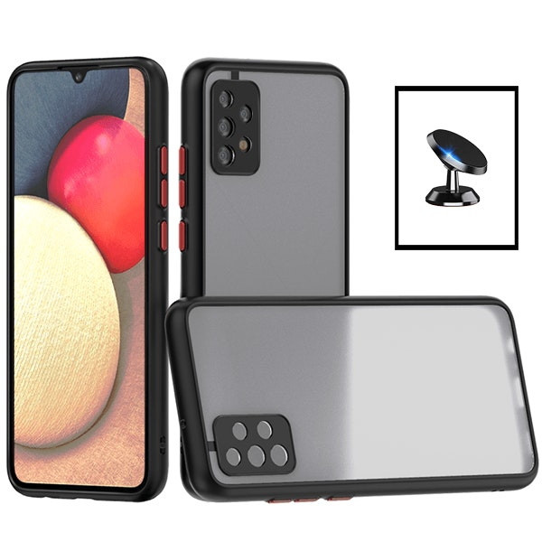 Funda translúcida anticaídas y soporte magnético para Galaxy A33 5G - Negro