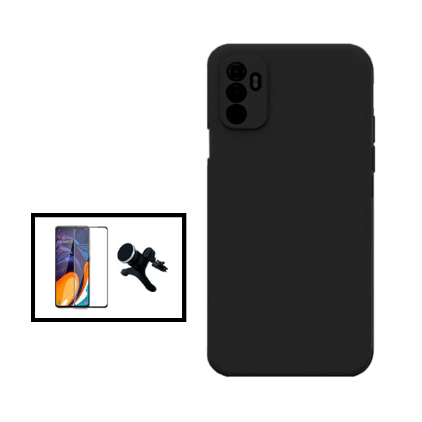 Glass protector 5D kit with silicone case and magnetic car mount for Oppo A11s