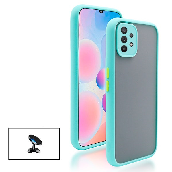 Shockproof translucent case with camera protection and magnetic car mount for Samsung Galaxy A32 5G