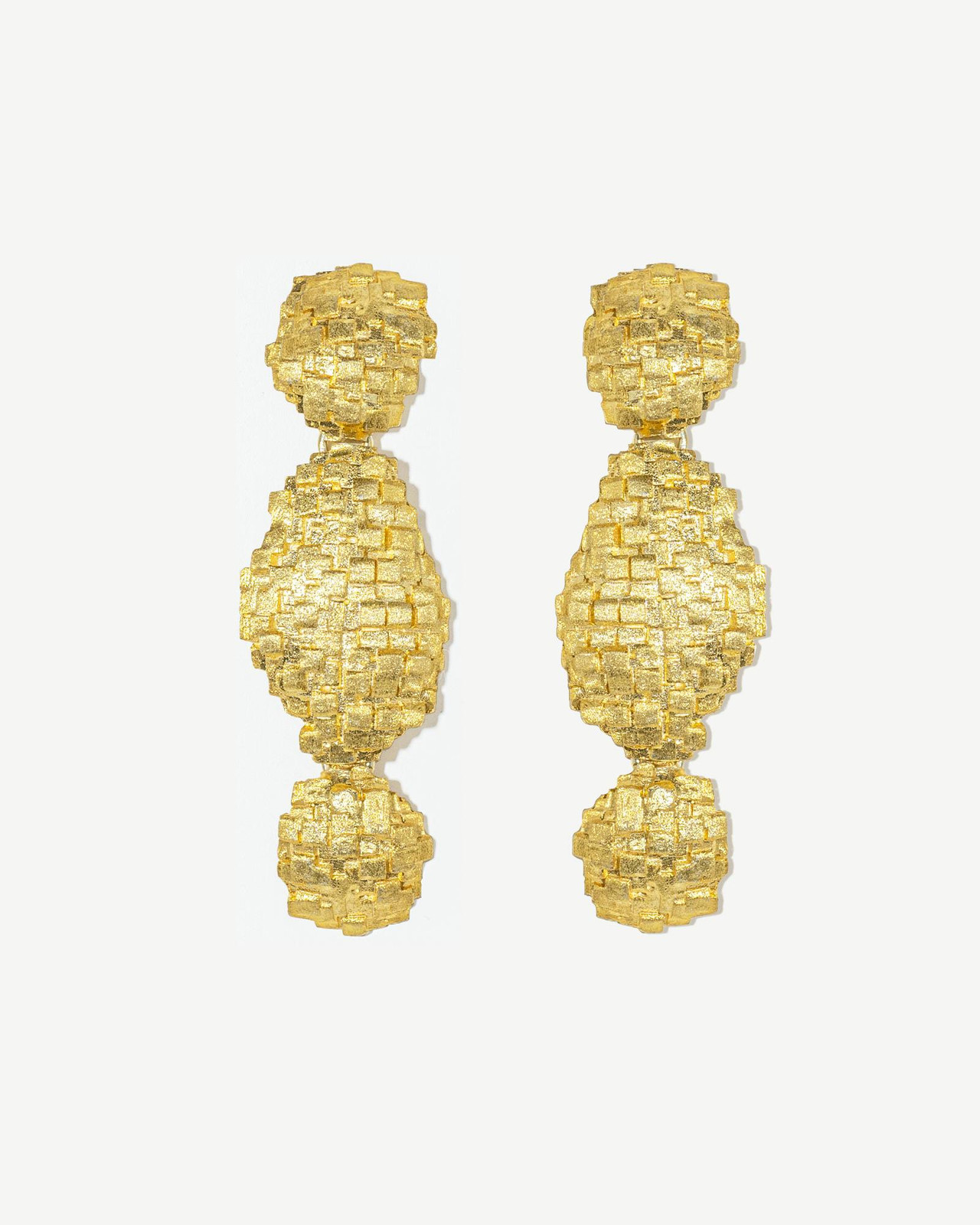 Pendientes Drop PORTO en plata 925 con baño de oro 18K