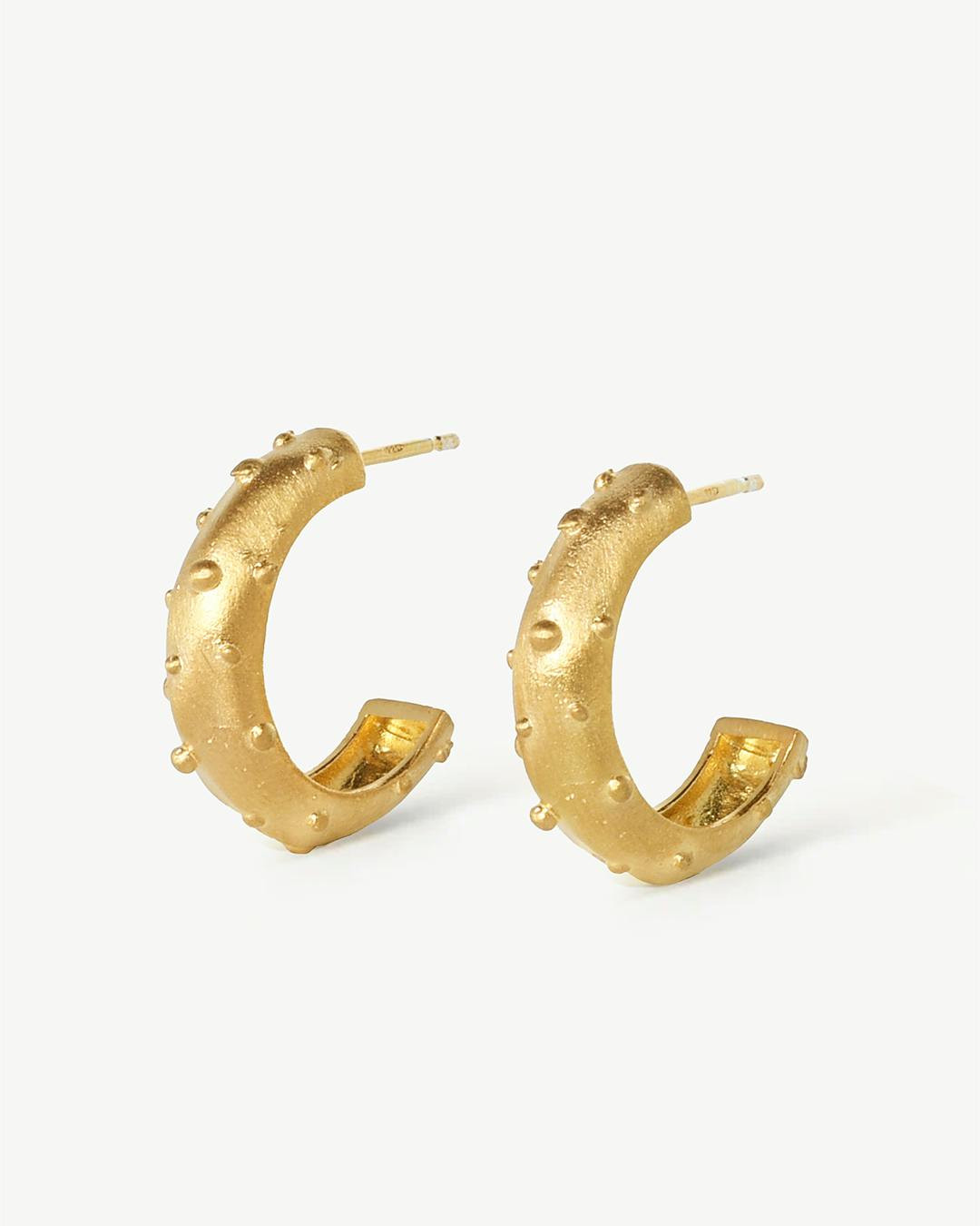 Pendientes de aro Jasper en plata 925 con baño de oro 18K