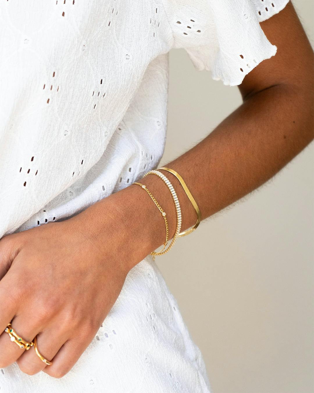 Pulsera Lines plata 925 con baño 18K o rodio