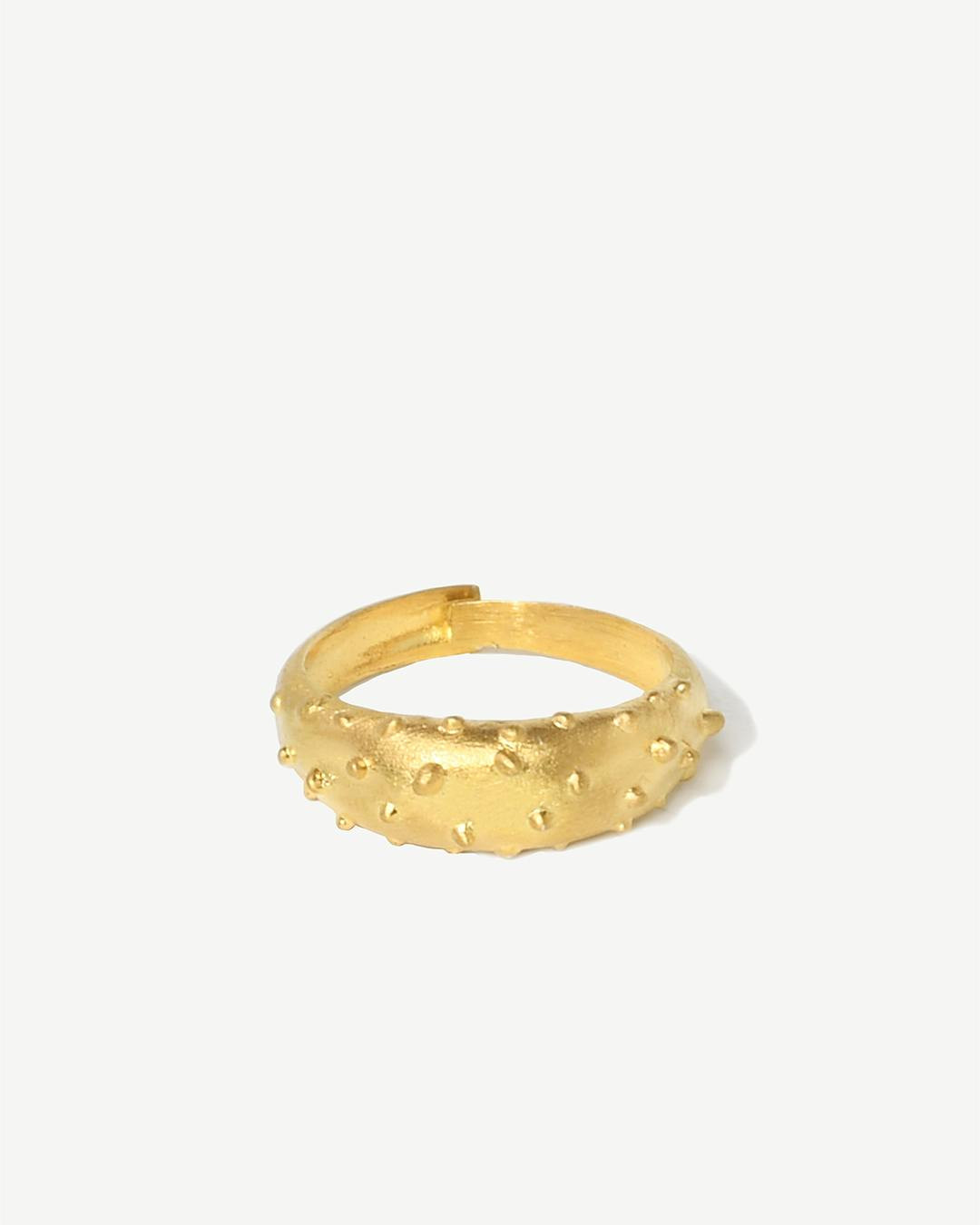 Adjustable 925 Silver Ring with 18K Gold Plating and Reliefs
