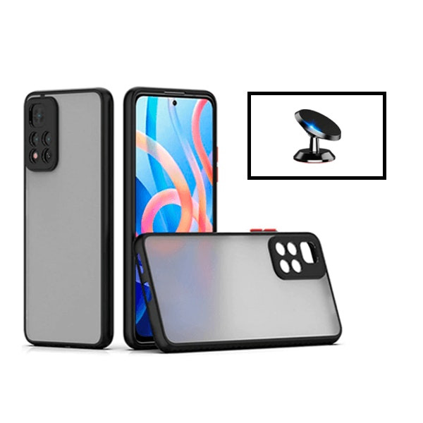 Funda antichoques translúcida con protección de cámara y soporte magnético universal para Xiaomi 11i