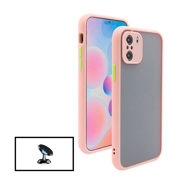 Funda antichoque translúcida y soporte magnético para Xiaomi Poco F3