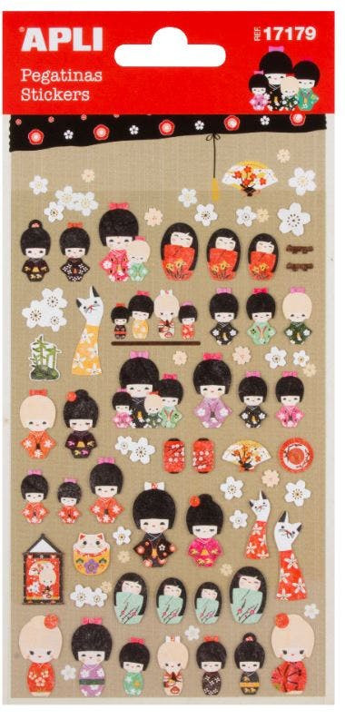 Adhesivos Muñeca Kokeshi 100 x 203 mm