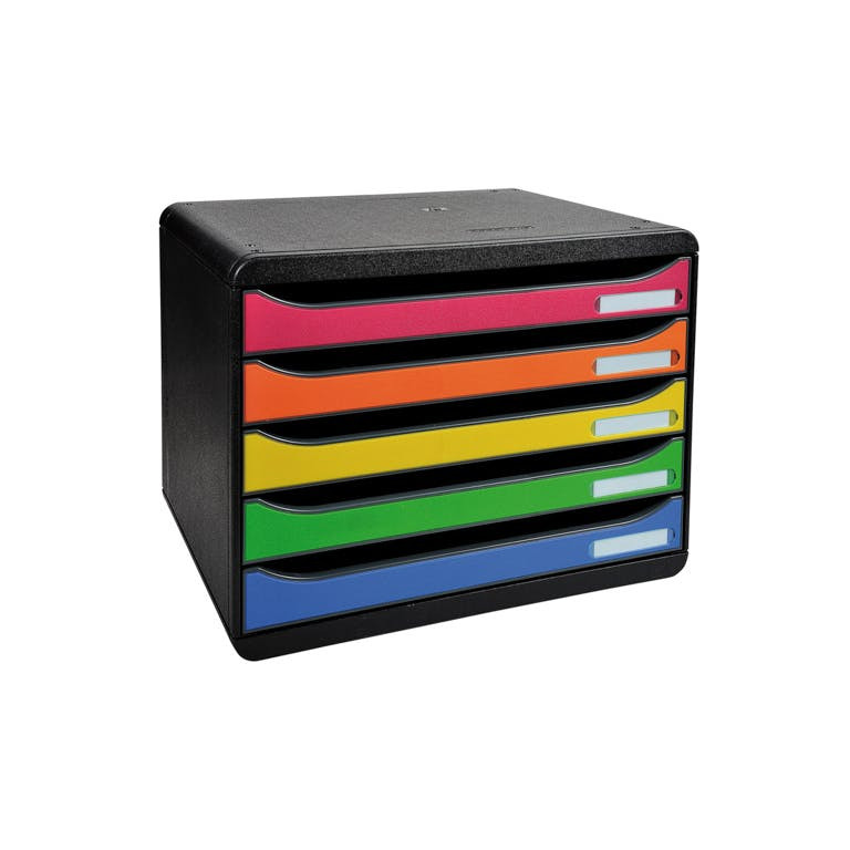 Archivador modular de 5 cajones negro