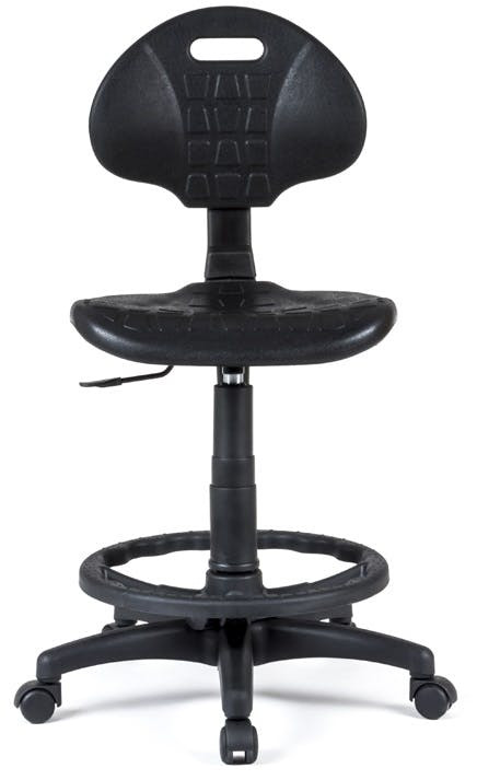 Silla alta de trabajo con ruedas y reposapiés Big Tulip F