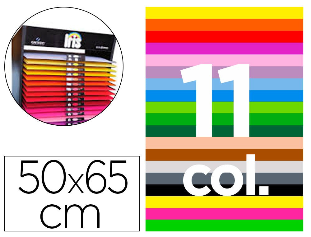 Cartulina 50x65 cm 185 g 25 hojas multicolor