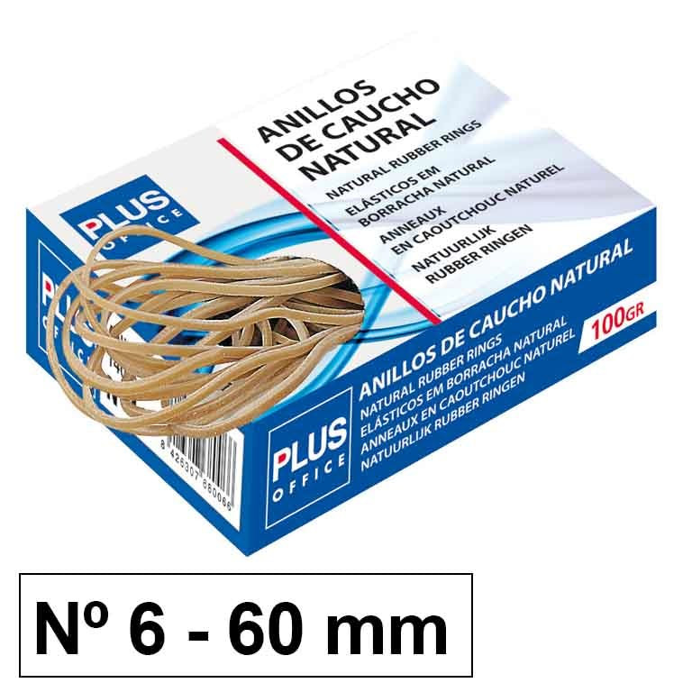 Gomas elásticas Nº6 60 mm paquete 100 g