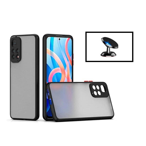 Funda antichoque translúcida con protección de cámara y soporte magnético para Xiaomi Redmi Note 11S
