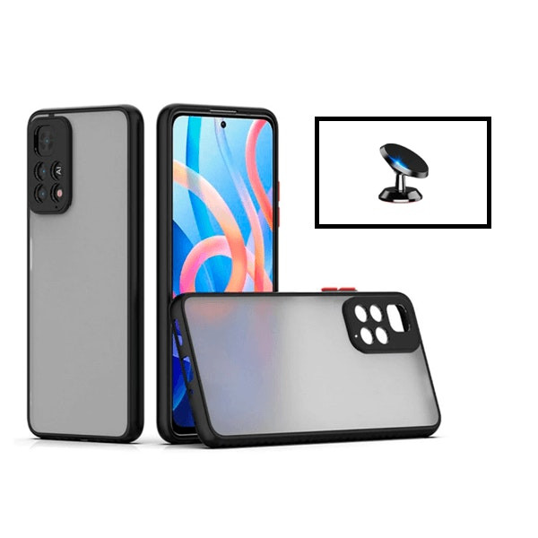 Funda translúcida antichoque con protección de cámara y soporte magnético