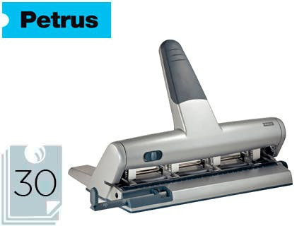 Perforadora Petrus 514 metálica 4 agujeros plata