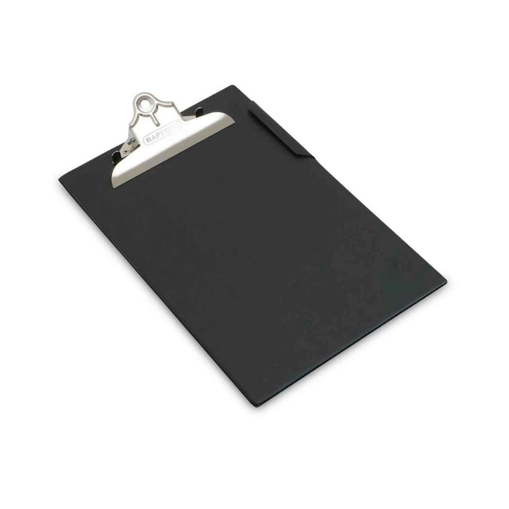 Prancha con clip de resorte PVC A4 negra
