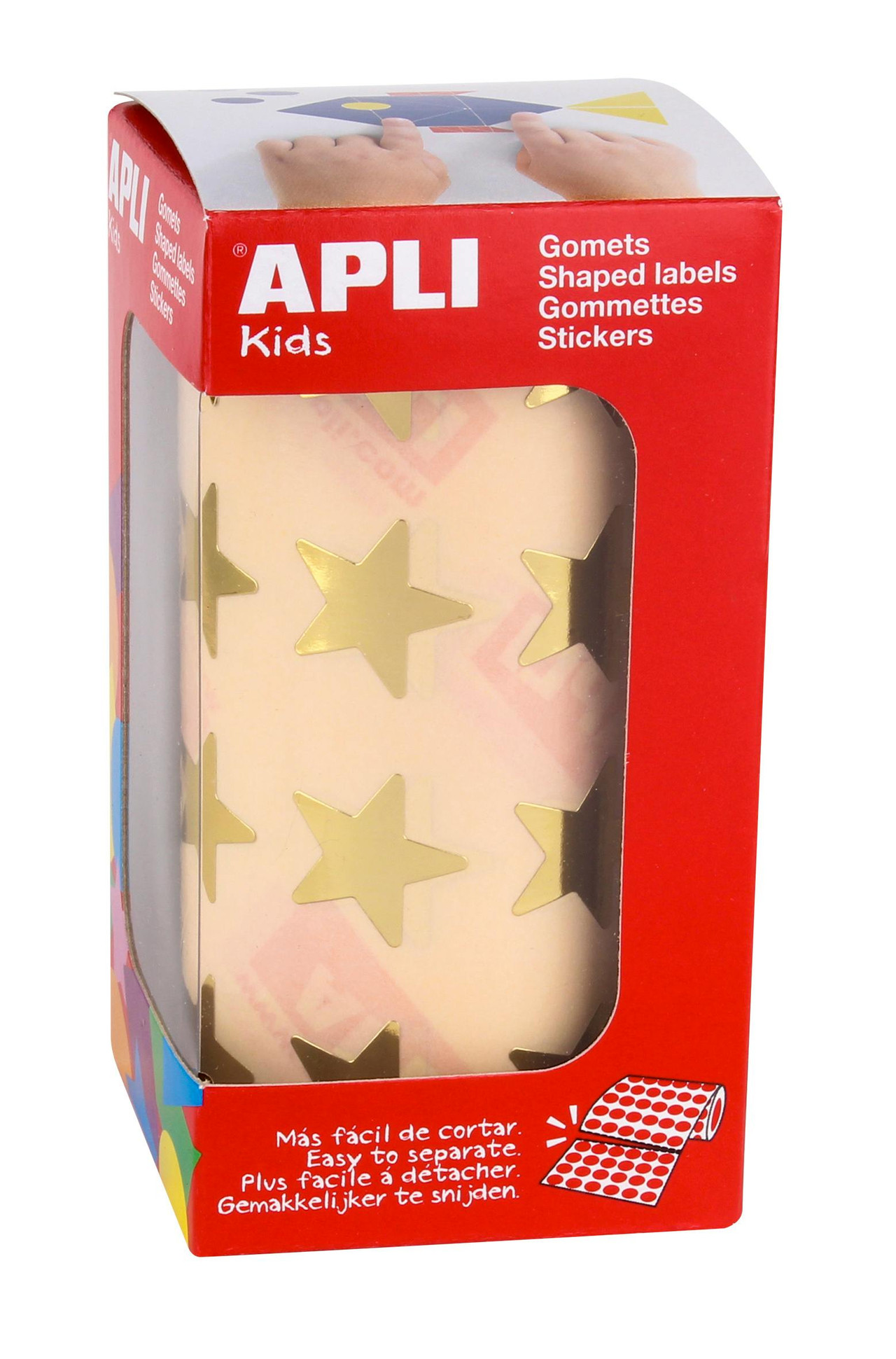 Rollo de pegatinas estrella dorada 19,5 mm