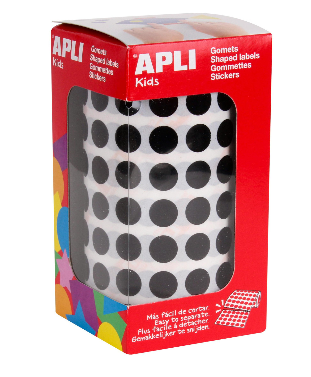 Round black sticker roll 10.5 mm