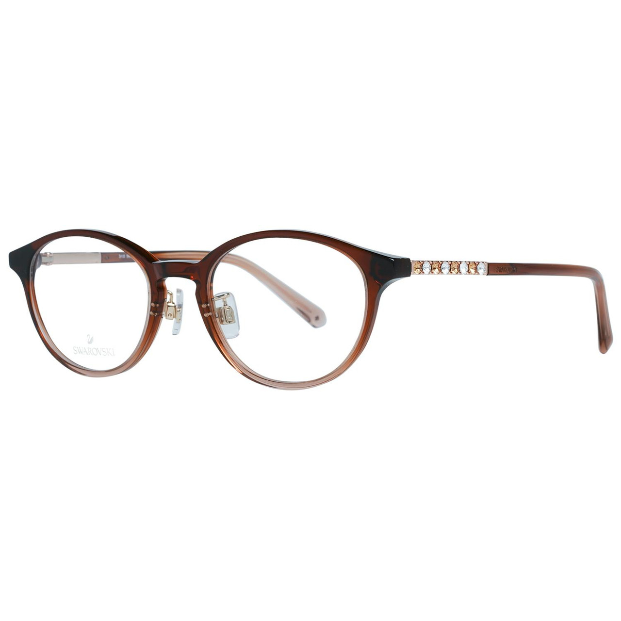 Montura óptica oval marrón en plástico 49mm
